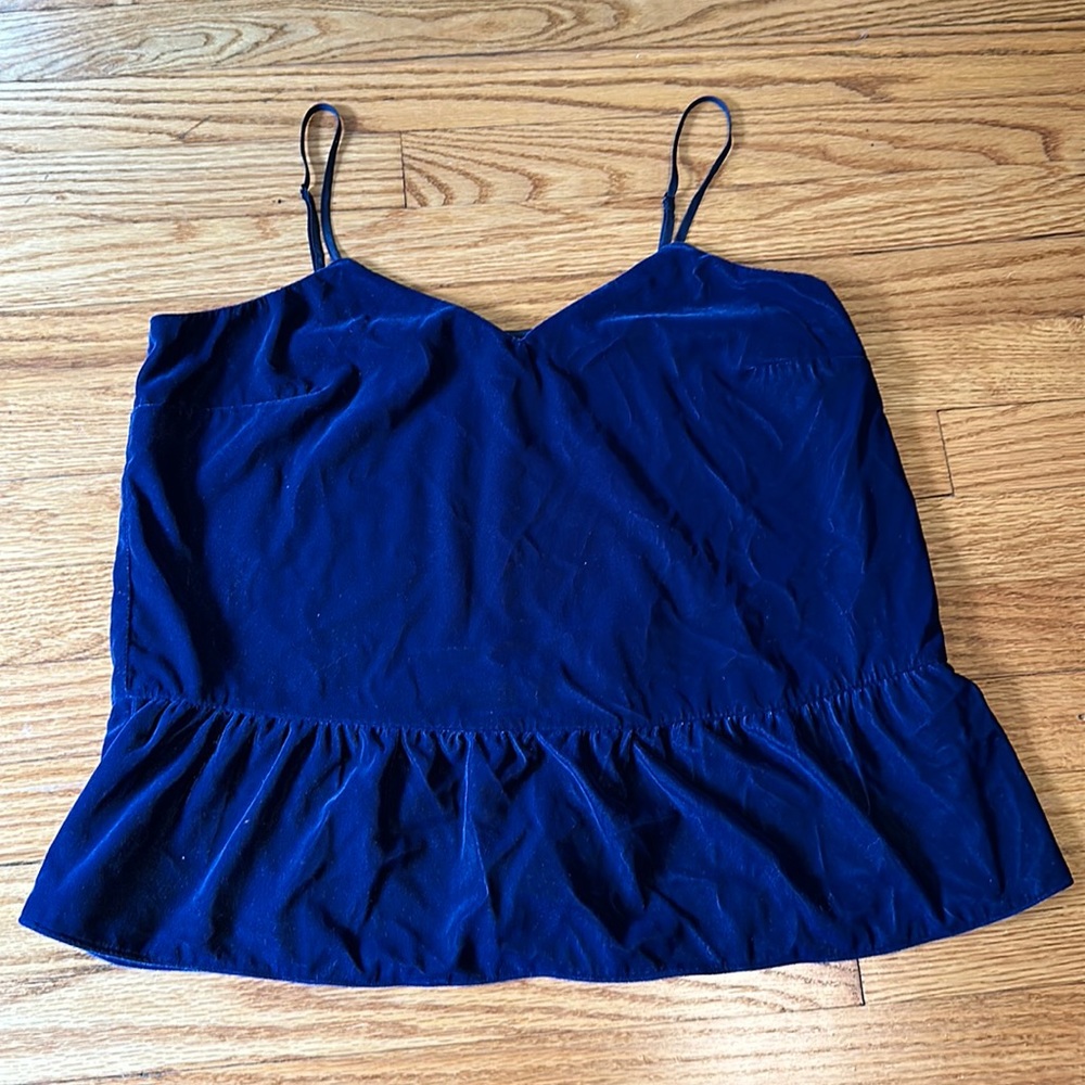 Blue Velour J.Crew Tank Top
